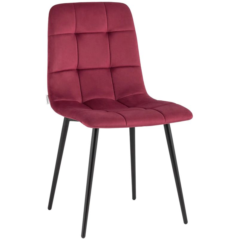 Стул NANCY Chair Малиновый Велюр Малиновый (Crimson) Черный в Екатеринбурге | Loft Concept 