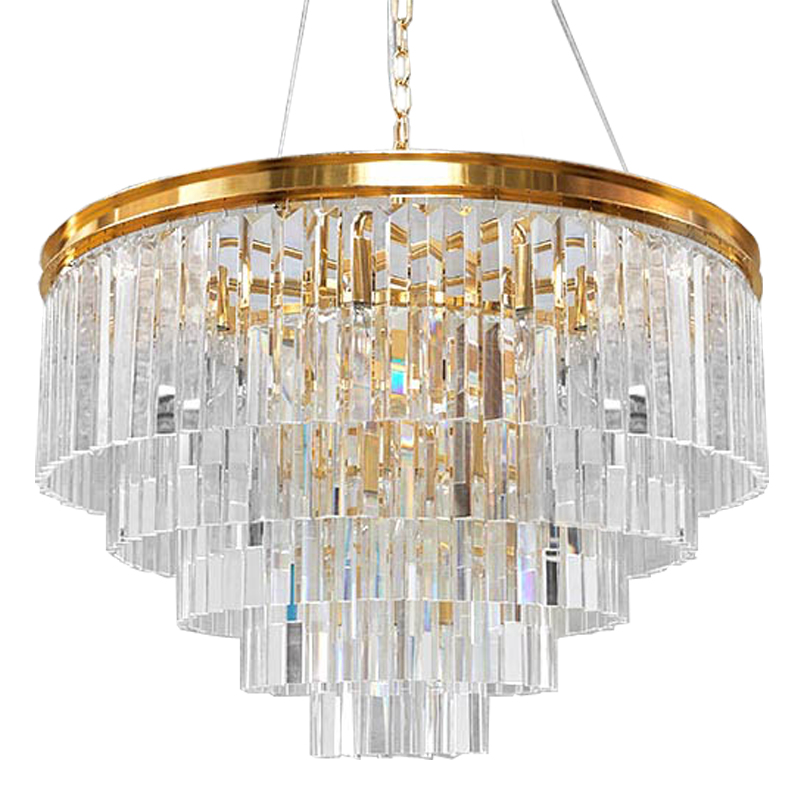 Люстра RH Odeon Chandelier Five Gold 80 Прозрачное Стекло Золотой в Екатеринбурге | Loft Concept 