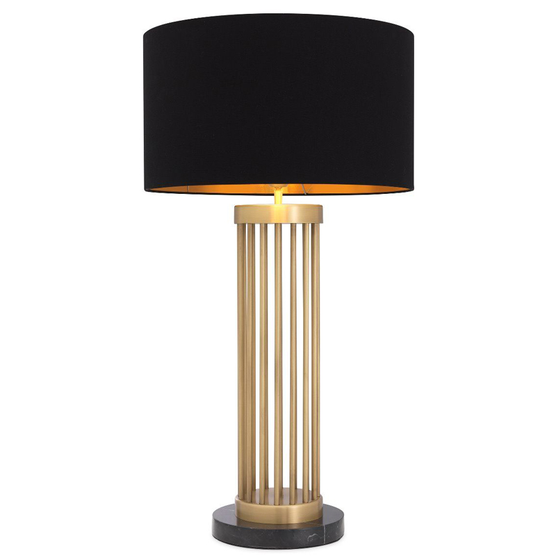 Настольная лампа Eichholtz Table Lamp Condo Черный Латунь Античная полированная Черный Мрамор Nero в Екатеринбурге | Loft Concept 