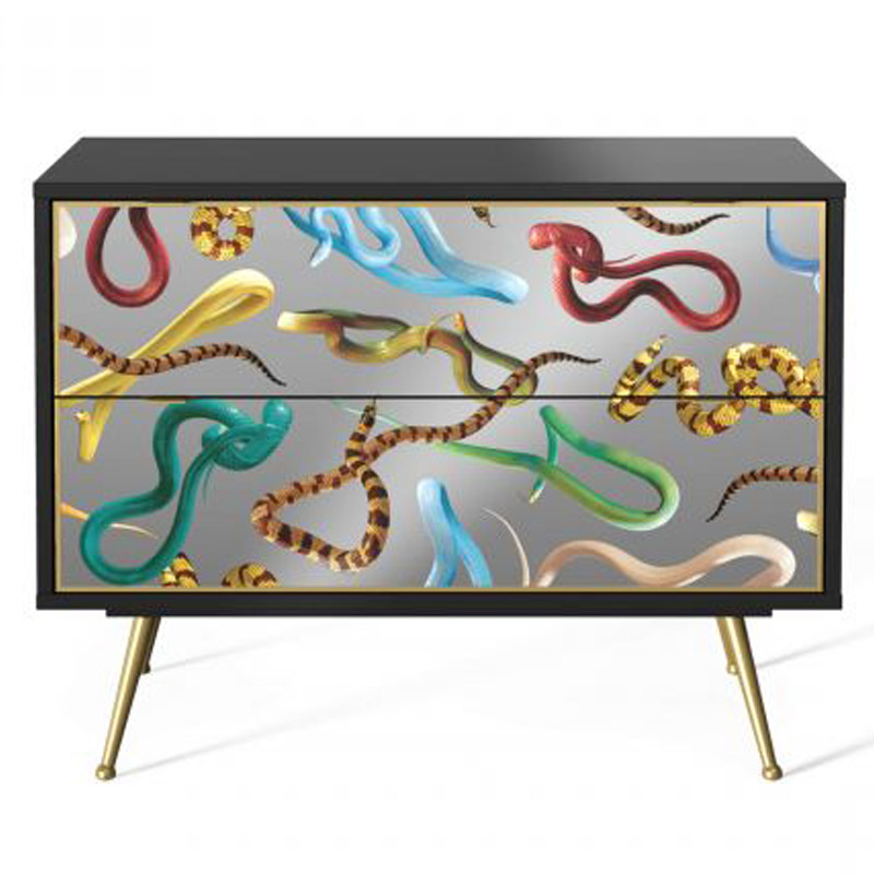 Комод Seletti Chest of Two Drawers Snakes Мульти Черный Золотой Шампань в Екатеринбурге | Loft Concept 