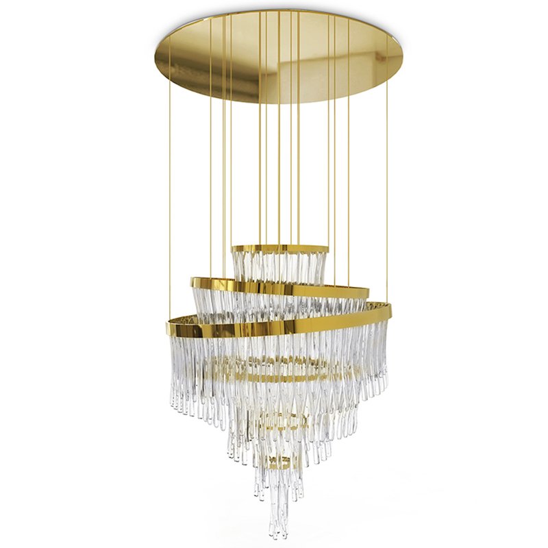 Люстра Luxxu Babel Chandelier Глянцевое золото Прозрачное Стекло в Екатеринбурге | Loft Concept 