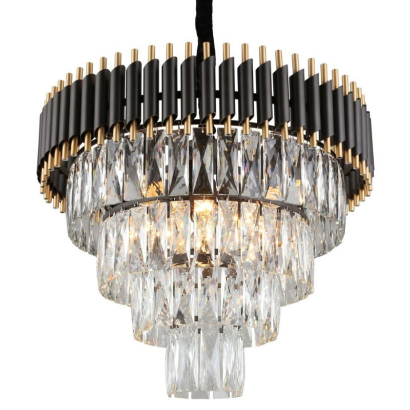 Empire Black Chandelier Crystal D 54 Черный Прозрачное Стекло Золотой в Екатеринбурге | Loft Concept 