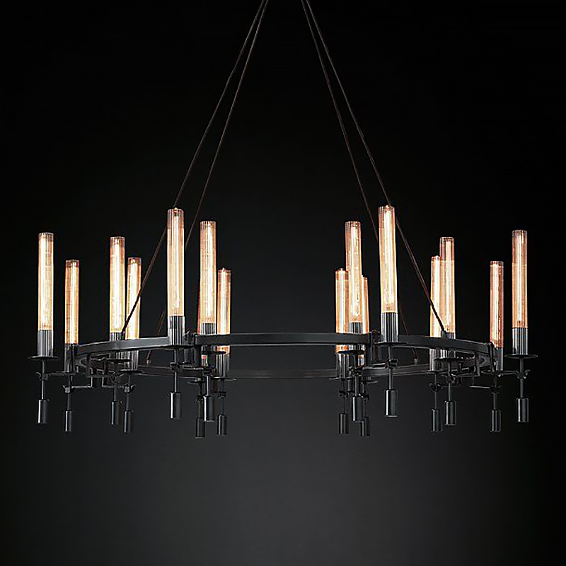 Люстра Restoration Hardware Fontanelle Chandelier black Черный Прозрачный в Екатеринбурге | Loft Concept 