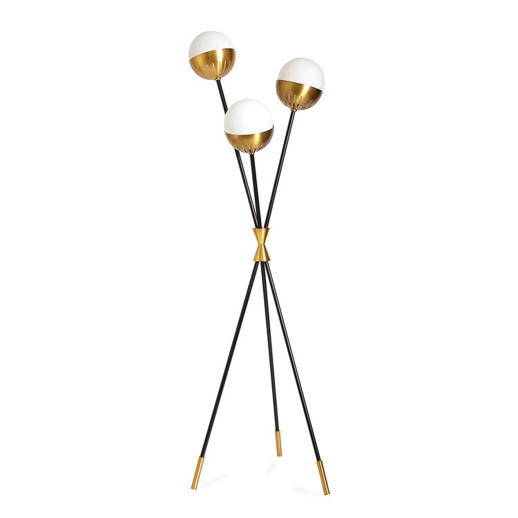 Торшер Caracas Tripod Floor Lamp Черный Белый Латунь в Екатеринбурге | Loft Concept 