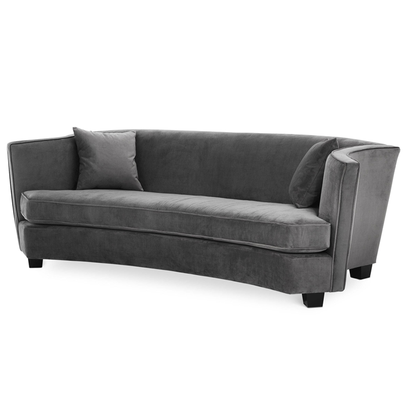 Диван Eichholtz Sofa Jiulietta Grey 3 Серый Черный в Екатеринбурге | Loft Concept 