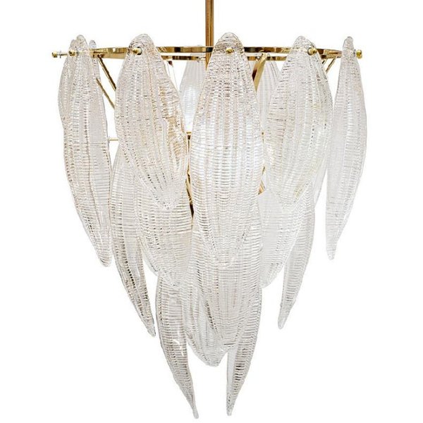 Textured glass Chandelier Глянцевое золото Прозрачный (Transparent) в Екатеринбурге | Loft Concept 