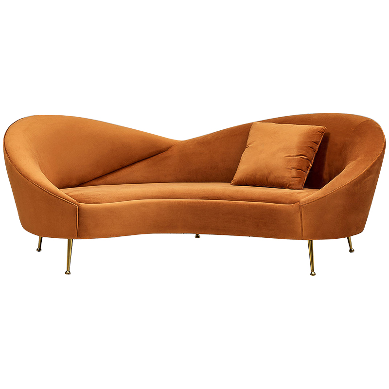 Диван Prudence Orange Sofa Оранжевый Золотой в Екатеринбурге | Loft Concept 