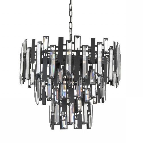 Люстра Darkness Chandelier three cascades Черный Прозрачный в Екатеринбурге | Loft Concept 