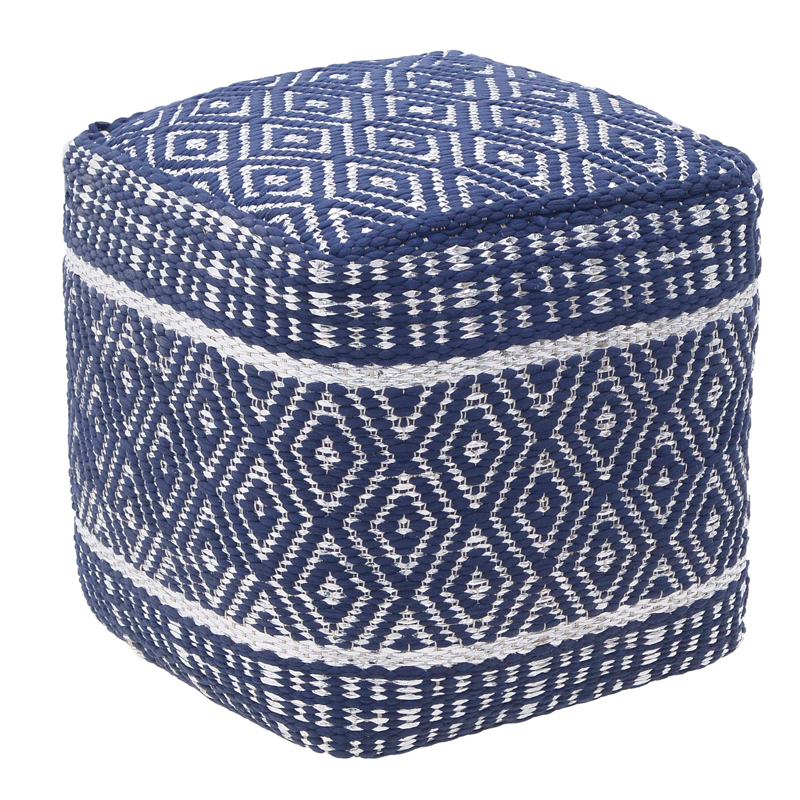 Пуф Rhombuses Kelim Ornament Pouf Синий Белый в Екатеринбурге | Loft Concept 