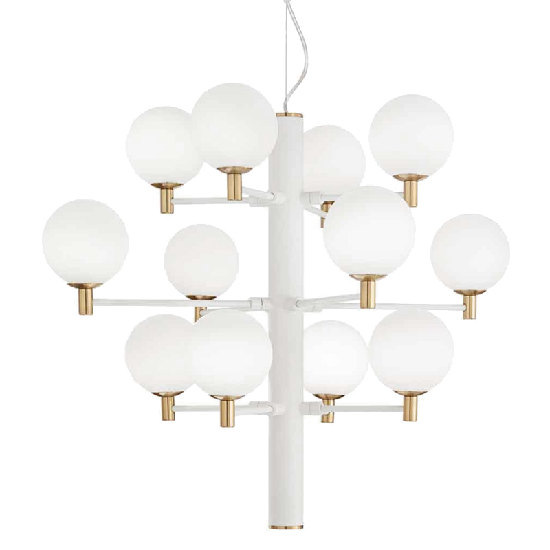 Люстра Italian Globe Abstraction Light White 12 Белый Золотой в Екатеринбурге | Loft Concept 