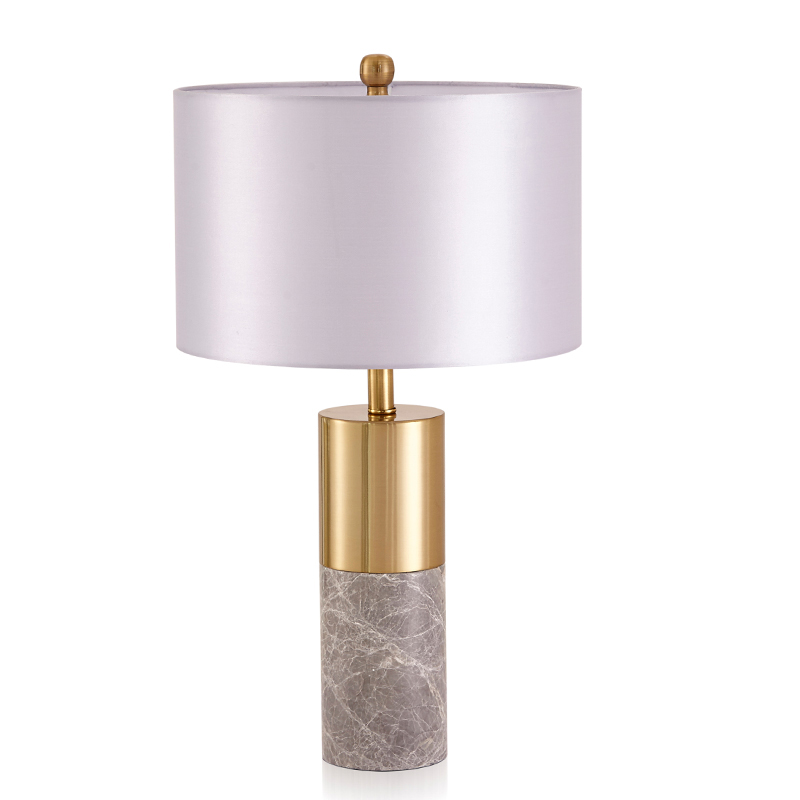 Настольная лампа ZOEY TABLE LAMP Gray base White shade Золотой Белый Серый в Екатеринбурге | Loft Concept 