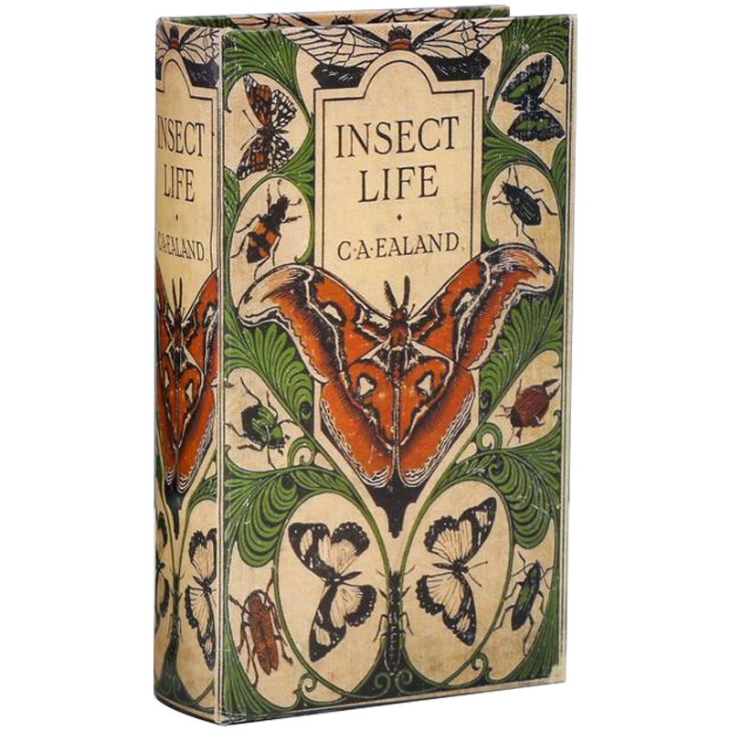 Шкатулка-книга с сейфом Insect Life Book Box Зеленый Бежевый Мульти в Екатеринбурге | Loft Concept 