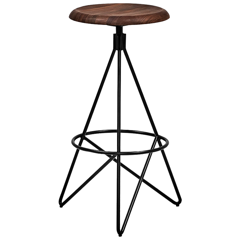 Барный стул Star Loft Stool Черный Коричневый в Екатеринбурге | Loft Concept 