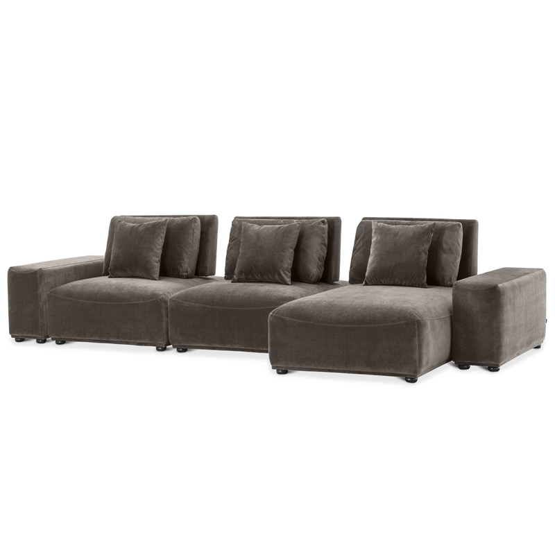 Диван Eichholtz Sofa Mondial Lounge grey Серый Черный в Екатеринбурге | Loft Concept 