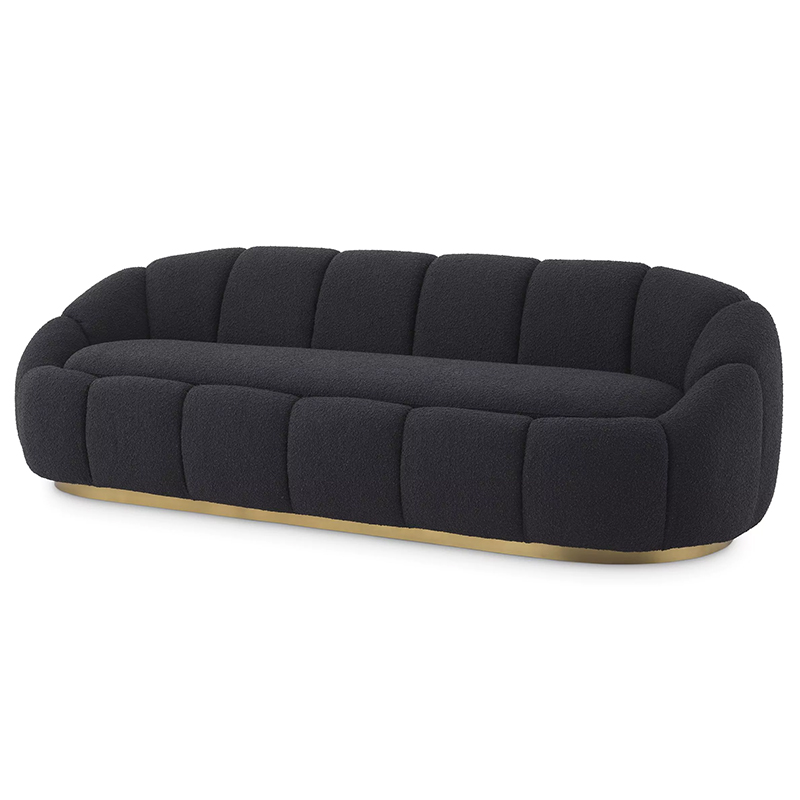 Диван Eichholtz Sofa Inger Black Черный Латунь в Екатеринбурге | Loft Concept 