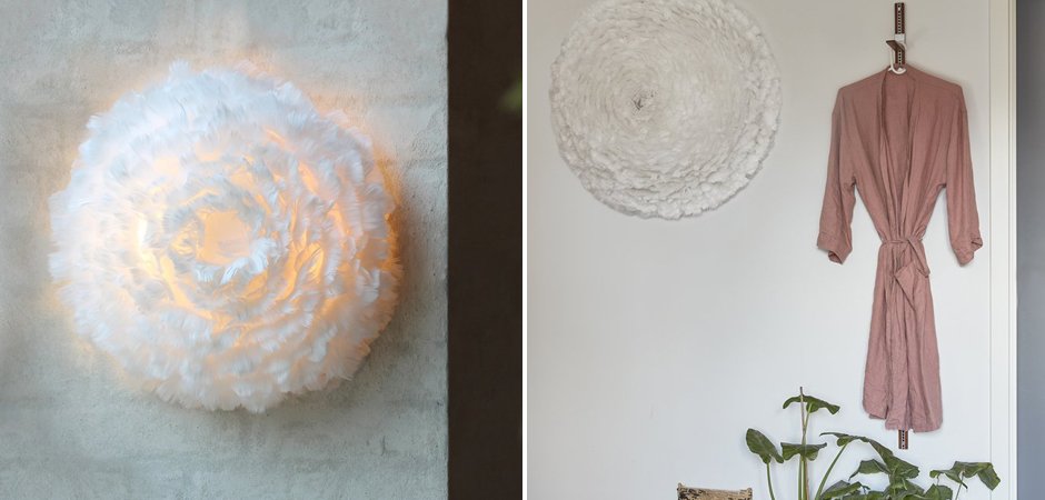 Декор на стену из перьев Plumage Pink c подсветкой - фото №2