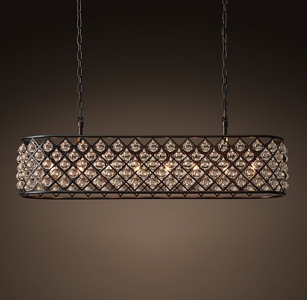 Люстра RH Spencer Rectangular Chandelier 120 Черный в Екатеринбурге | Loft Concept 