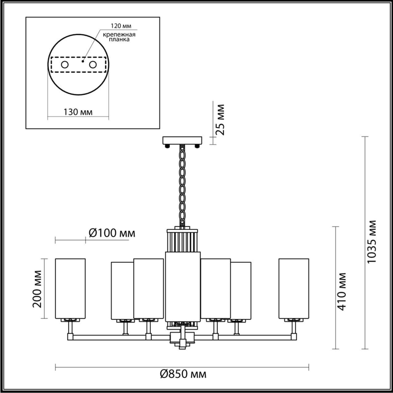 Люстра Pillars на 10 ламп в Екатеринбурге