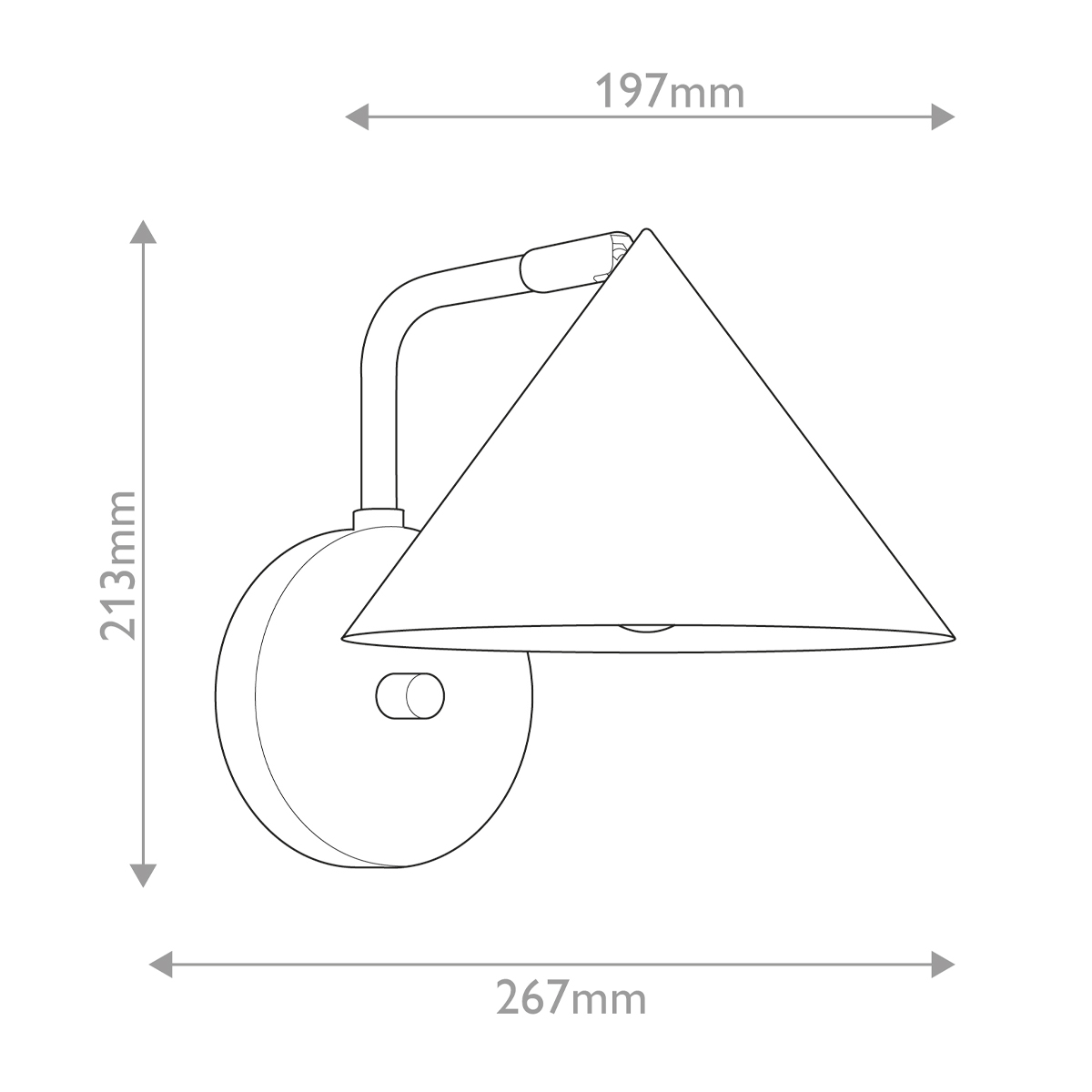 Бра с широким конусным плафоном с золотистой внутренней стороной Alora Mood в Екатеринбурге