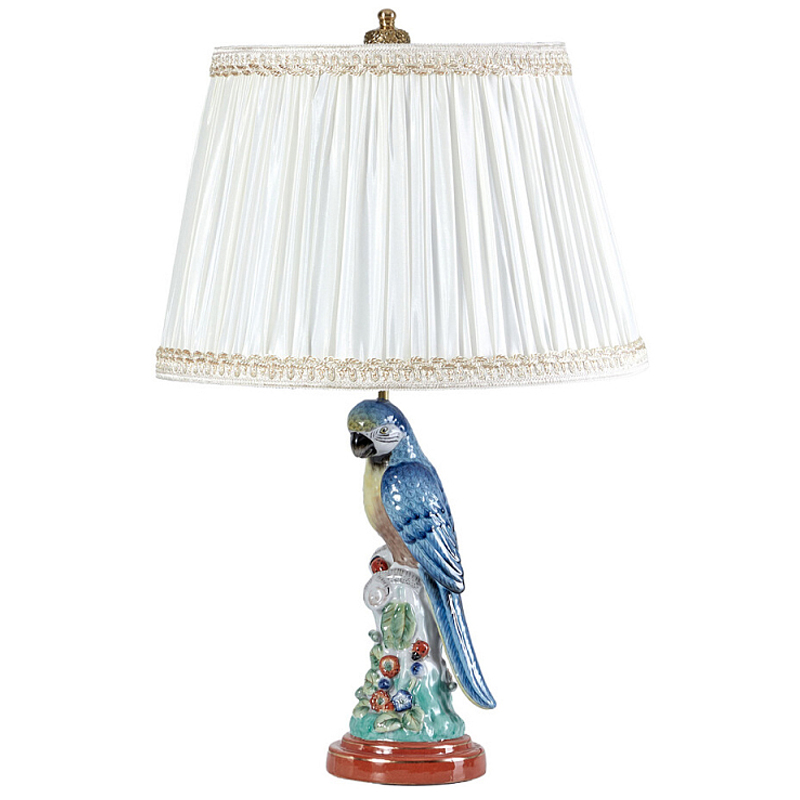 Настольная лампа с абажуром и основанием в виде попугая Parrot Table Lamp Белый Мульти Бронза в Екатеринбурге | Loft Concept 