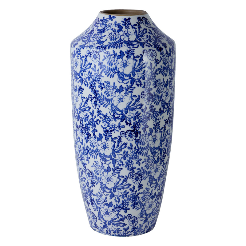 Ваза с синим цветочным узором Blue & White Ornament Белый Синий Ваза с синим цветочным узором Blue & White Ornament Белый Синий в Екатеринбурге | Loft Concept