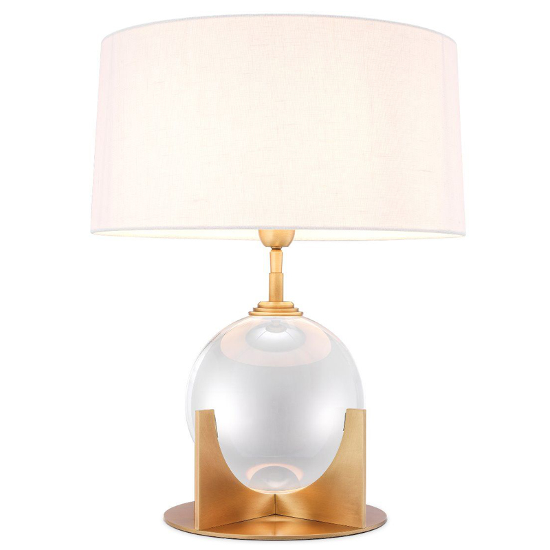 Настольная лампа Eichholtz Table Lamp Fontelina Латунь Античная полированная Прозрачный Белый в Екатеринбурге | Loft Concept 