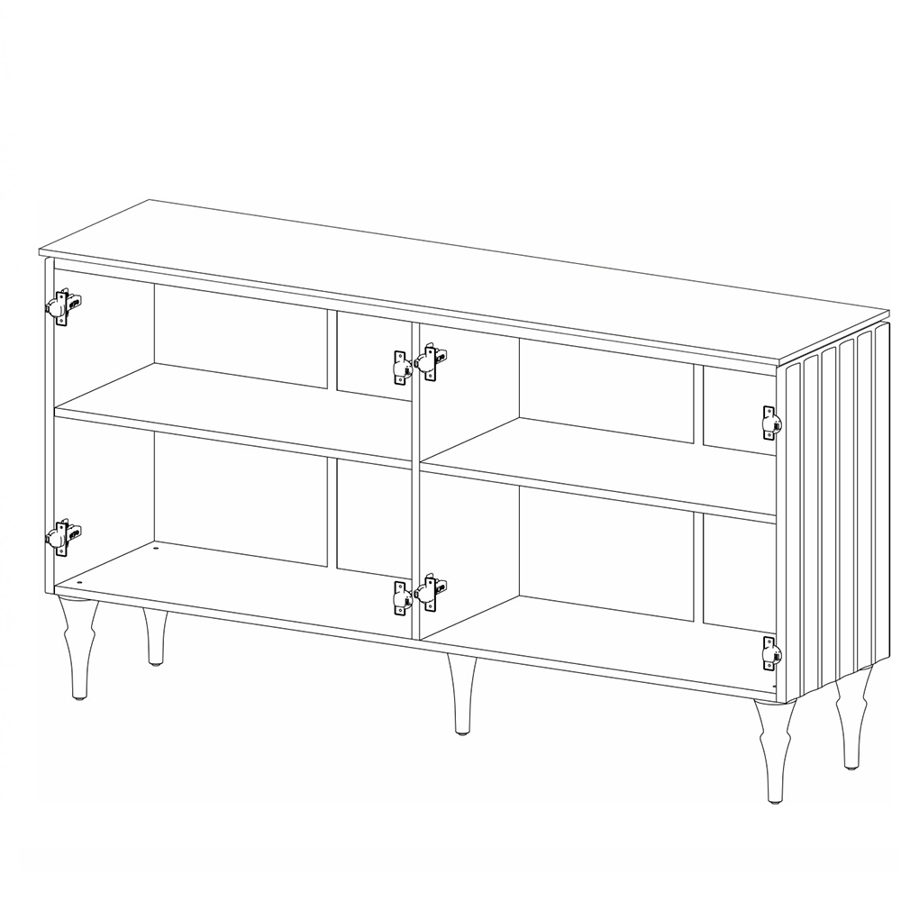 Консоль четырёхдверная с белым рельефным фасадом Expanses of Beauty в Екатеринбурге