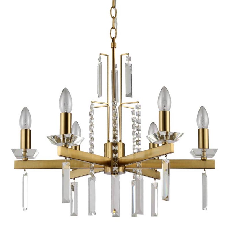 Люстра Vivien Crystal Brass Chandelier 6 Латунь Серый в Екатеринбурге | Loft Concept 