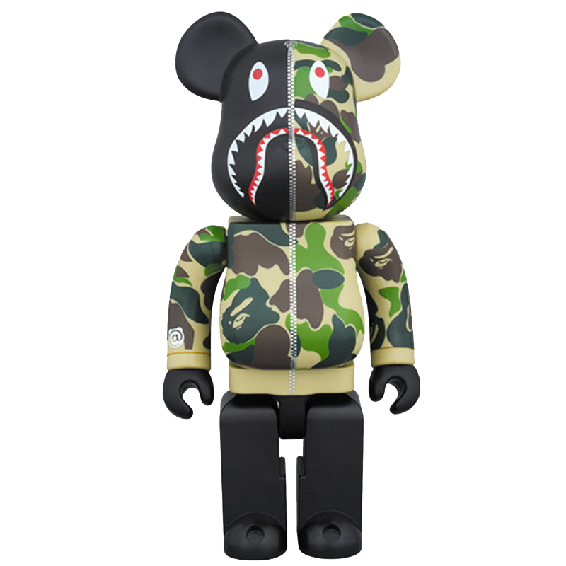 Статуэтка Bearbrick Camo Shark Зеленый Черный в Екатеринбурге | Loft Concept 