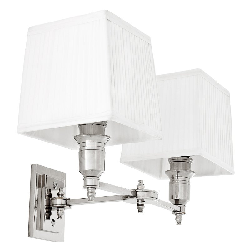 Бра Wall Lamp Lexington Double Nickel+White Никель Белый в Екатеринбурге | Loft Concept 