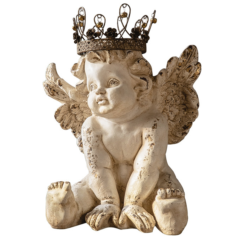 Статуэтка Angel Crown Provence Statuette Бежевый Коричневый винтаж в Екатеринбурге | Loft Concept 