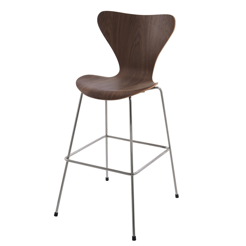 Барный стул Series 7 Bar Stool Орех Нержавеющая сталь в Екатеринбурге | Loft Concept 