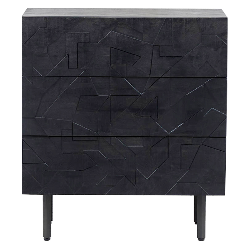 Комод Polygonal Ornament Chest of Drawers M Черный в Екатеринбурге | Loft Concept 