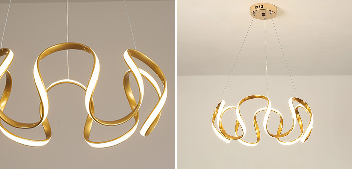 Люстра на струнном подвесе PRIYA Золото - фото