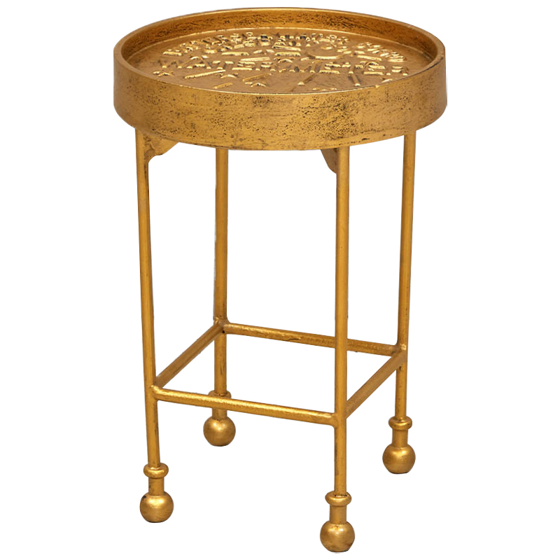 Приставной круглый столик Alain Gold Side Table Золотой в Екатеринбурге | Loft Concept 