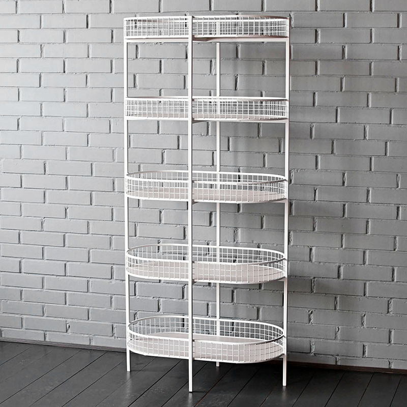 Стеллаж Roan Industrial Metal Rust Rack Белый Древесина в Екатеринбурге | Loft Concept 