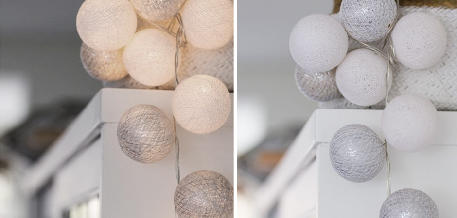 Гирлянда хлопковые фонарики Сotton Ball White-Silver - Loft-Concept в Екатеринбурге