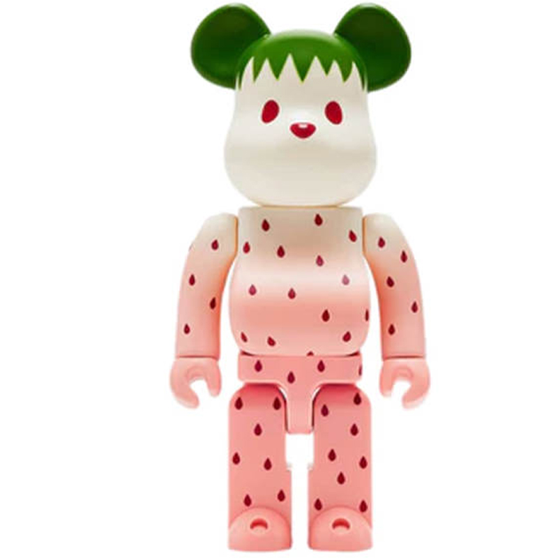 Статуэтка Bearbrick Strawberry Белый Розовый Зеленый в Екатеринбурге | Loft Concept 