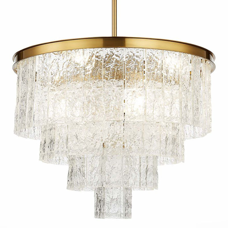 Люстра Renea Textured Glass Chandelier Brass D60 Латунь Прозрачное Стекло в Екатеринбурге | Loft Concept 