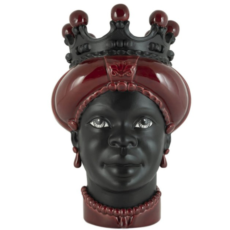 Ваза VASE MORO LADY CROWN DARK burgundy Бургундский красный Черный в Екатеринбурге | Loft Concept 