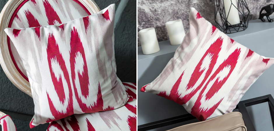 Декоративная подушка Ikat Pattern Красная Декоративная подушка Ikat Pattern Красная - Loft-Concept в Екатеринбурге