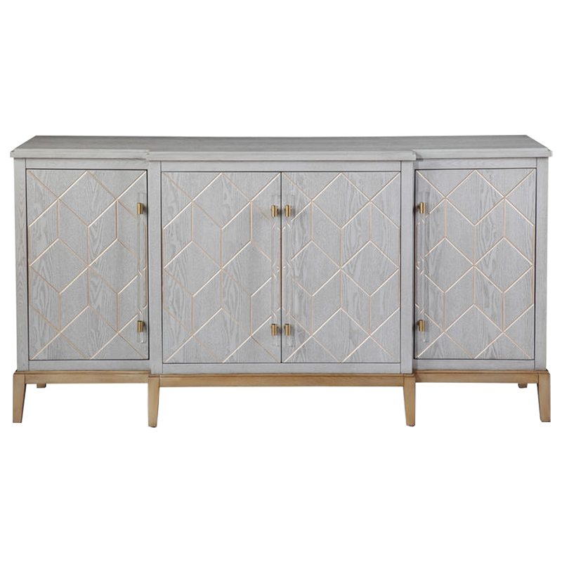 Комод Margaux Chest of Drawers Серый Латунь Прозрачный в Екатеринбурге | Loft Concept 