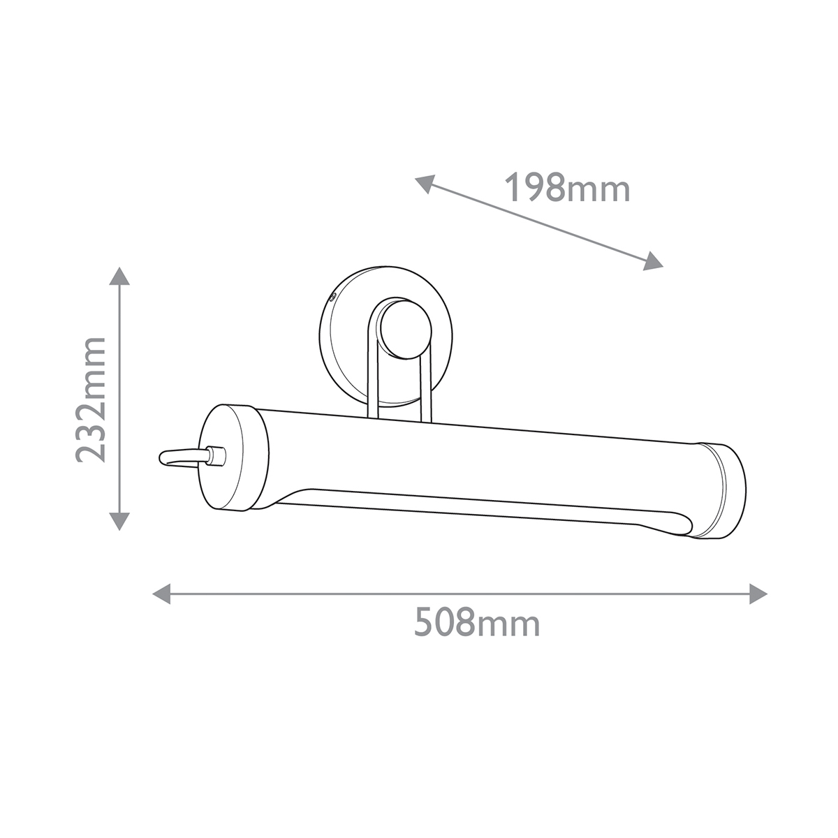 Светильник для картин цвета латунь с длинным цилиндрическим плафоном Alora в Екатеринбурге