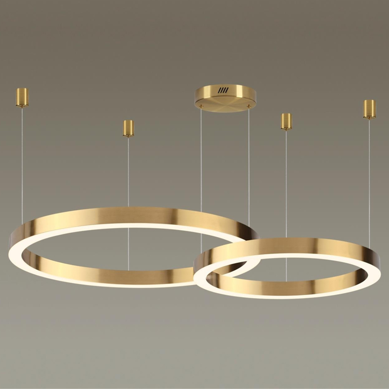 Люстра 2 Gold Ring Horizontal Золотой в Екатеринбурге | Loft Concept 