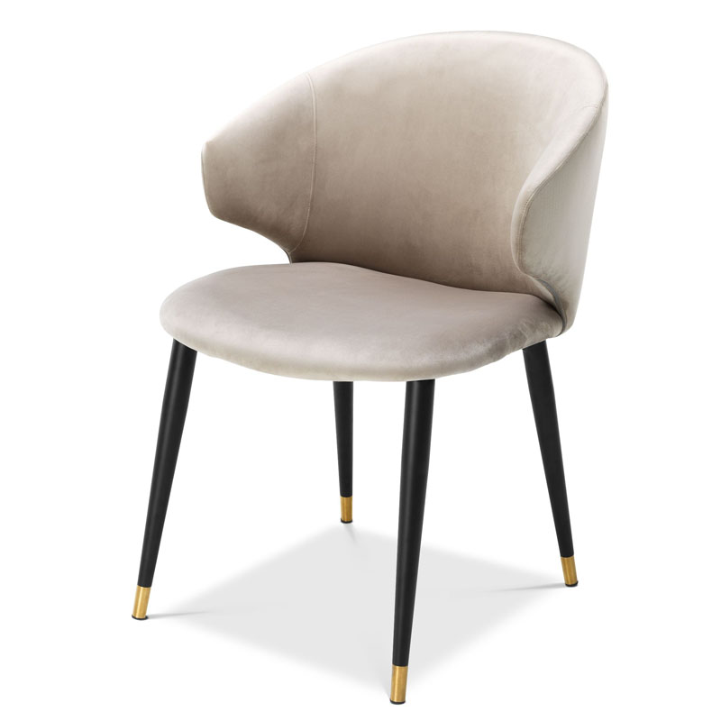 Стул Eichholtz DINING CHAIR VOLANTE beige Бежевый Черный Золотой в Екатеринбурге | Loft Concept 