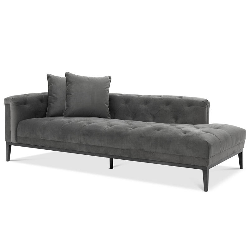 Кушетка Eichholtz Lounge Sofa Cesare Left grey Серый Темная бронза в Екатеринбурге | Loft Concept 