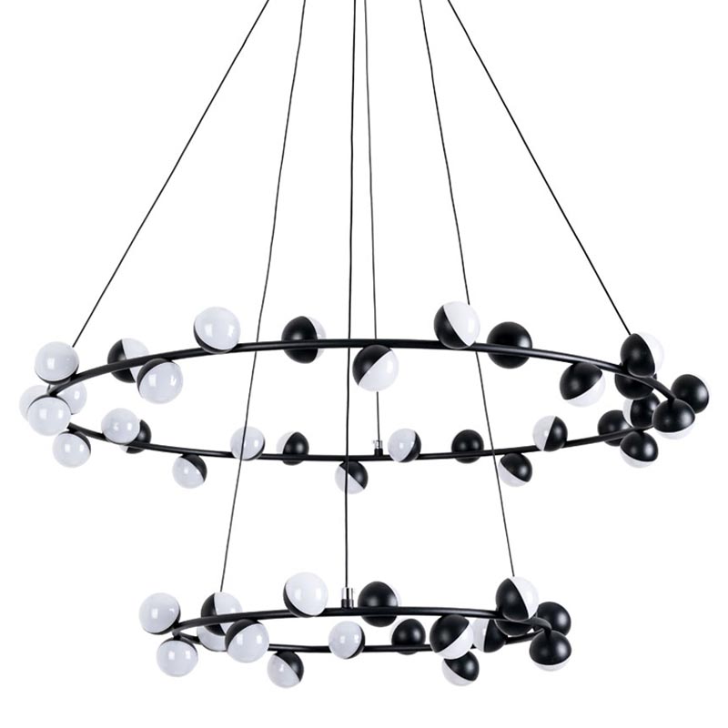 Люстра Vilelme Chandelier black double Черный в Екатеринбурге | Loft Concept 