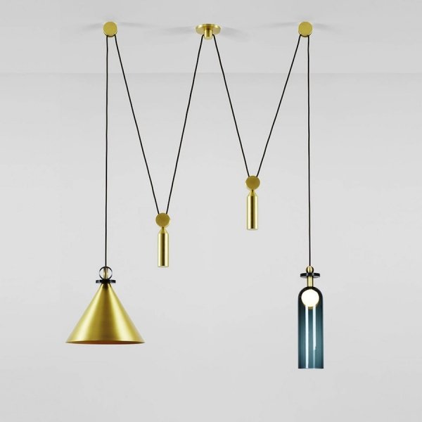 Подвесной светильник Shape up Double Pendant Brass Латунь в Екатеринбурге | Loft Concept 