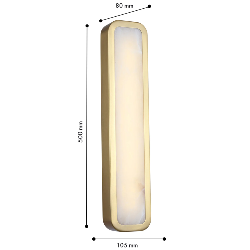 Бра в металлическом корпусе с рассеивателем из бежевого алебастра Cryptocrystalline Stone в Екатеринбурге