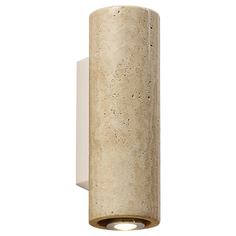 Бра Travertine Cylinder Spot Wall Lamp Бежевый Песочный Белый в Екатеринбурге | Loft Concept 